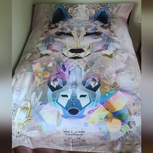 ✨️ 👁 Galactic Wolf Tapestry by 3rd Eye Tapestries